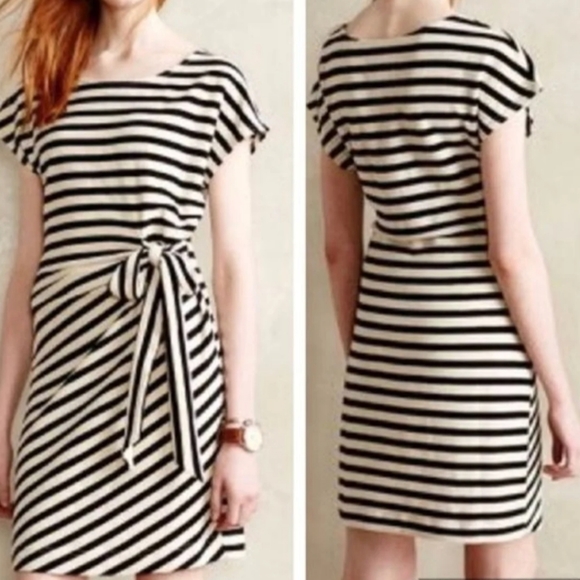 Anthropologie Dresses & Skirts - Anthropologie Saturday SaturdayYael Dress Size Small S Black Striped SideTie
